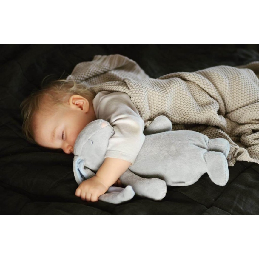 Moonie - Knuffelkonijn met melodie en lampje zilver