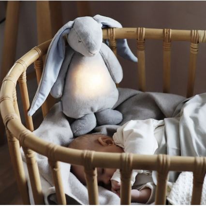 Moonie - Knuffelkonijn met melodie en lampje zilver