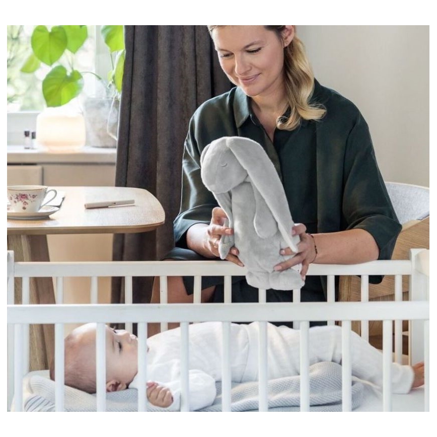 Moonie - Knuffelkonijn met melodie en lampje zilver