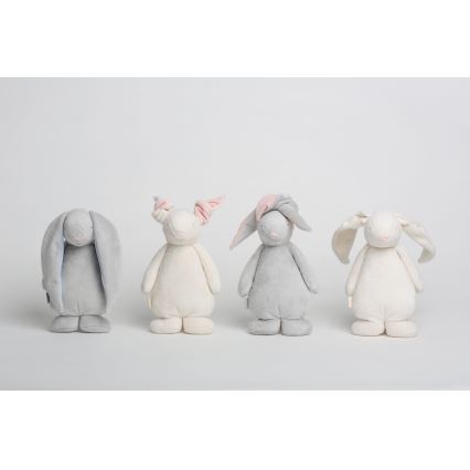 Moonie - Knuffelkonijn met melodie en lampje zilver