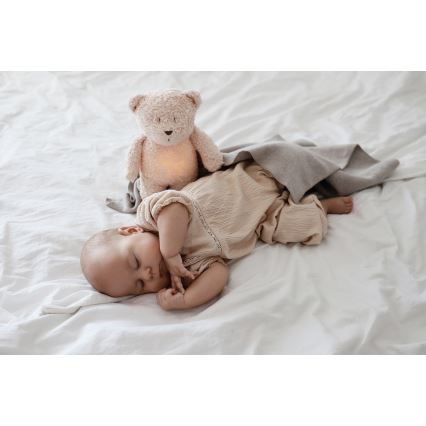 Moonie - Lekker knuffelen met een melodietje en lichtje Kleine beer 2.0 organic polar