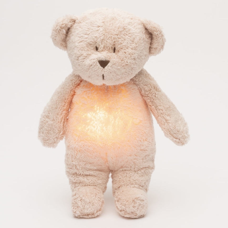 Moonie - Lekker knuffelen met een melodietje en lichtje Kleine beer 2.0 organic roze