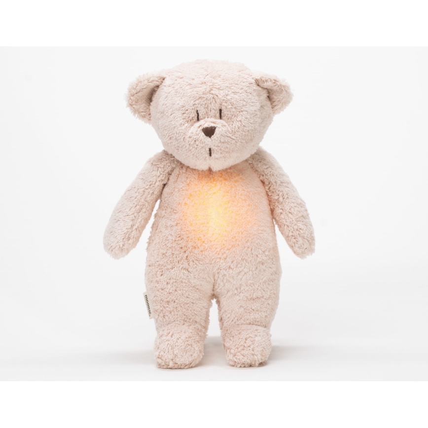 Moonie - Lekker knuffelen met een melodietje en lichtje Kleine beer 2.0 organic roze