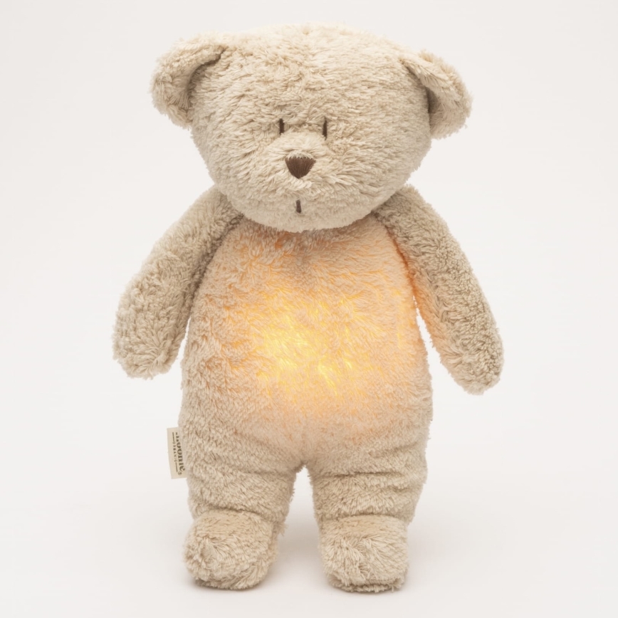 Moonie - Lekker knuffelen met een melodietje en lichtje Kleine beer 2.0 organic zand