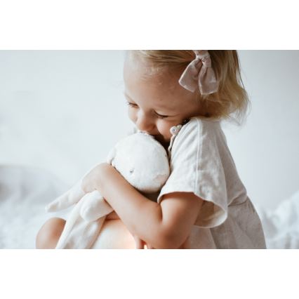 Moonie - Lekker knuffelen met een melodietje en lichtje konijntje 2.0 organic polar
