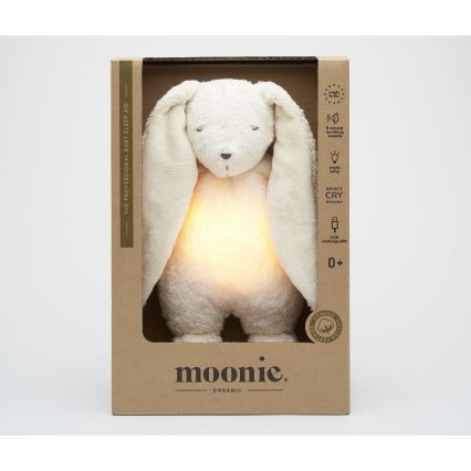 Moonie - Lekker knuffelen met een melodietje en lichtje konijntje 2.0 organic polar