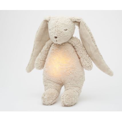 Moonie - Lekker knuffelen met een melodietje en lichtje konijntje 2.0 organic zand