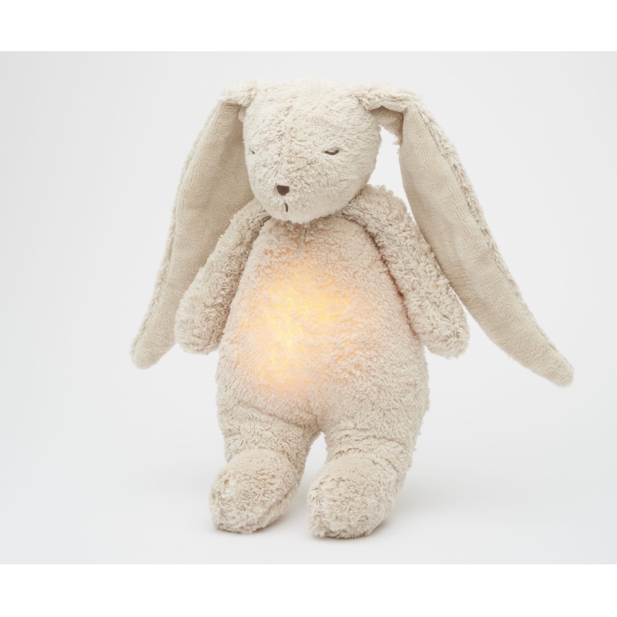 Moonie - Lekker knuffelen met een melodietje en lichtje konijntje 2.0 organic zand