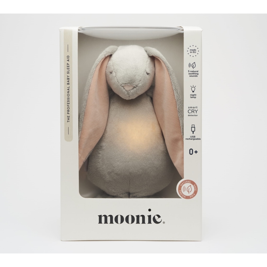 Moonie - Lekker knuffelen met een melodietje en lichtje konijntje 2.0 wolk