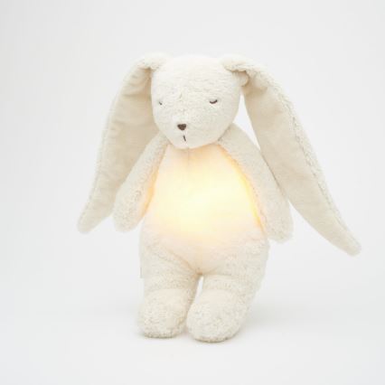 Moonie - Lekker knuffelen met een melodietje en lichtje konijntje organic polar natur
