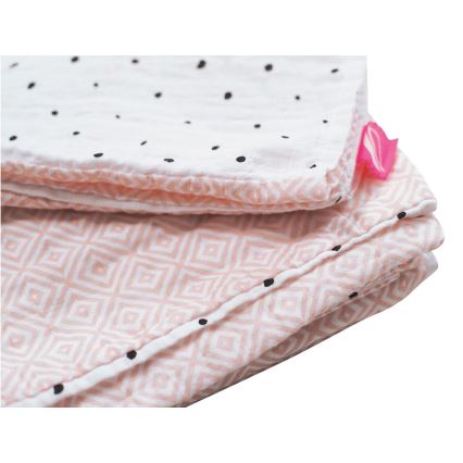 MOTHERHOOD - Parure de couette en mousseline de coton pour lit bébé Pro-Washed 2 pièces rose