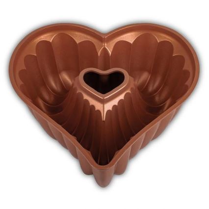 Moule à bundt KITCHISIMO en forme de cœur/cuivré