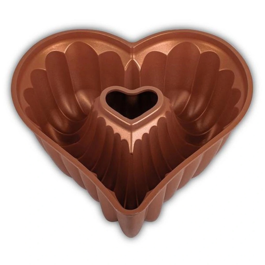 Moule à bundt KITCHISIMO en forme de cœur/cuivré