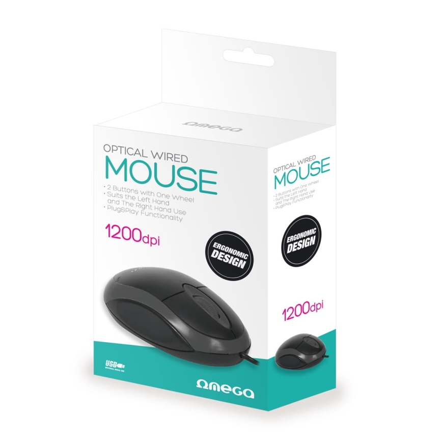 Muis met Draad  1200 DPI