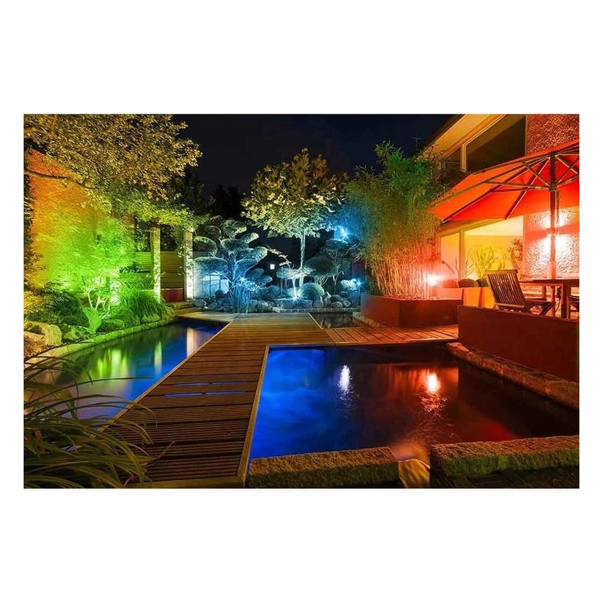 Müller-Licht - Projecteur RGBW d'extérieur à intensité variable LED/10W/230V IP65 + télécommande