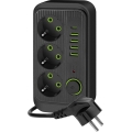 Multi-prise avec interrupteur LINEA 3x230V + 5xUSB A/C SCHUKO 3 m noir