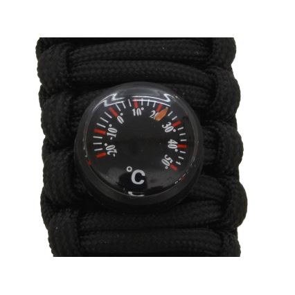 Multifunctioneel horloge met kompas en thermometer zwart