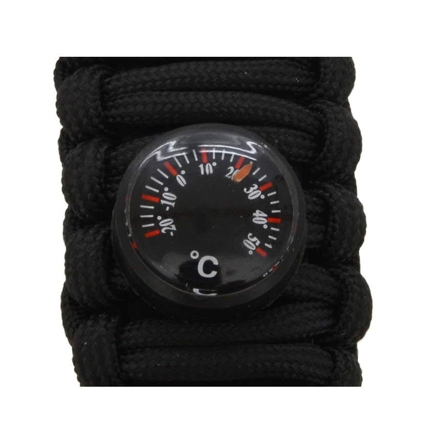 Multifunctioneel horloge met kompas en thermometer zwart