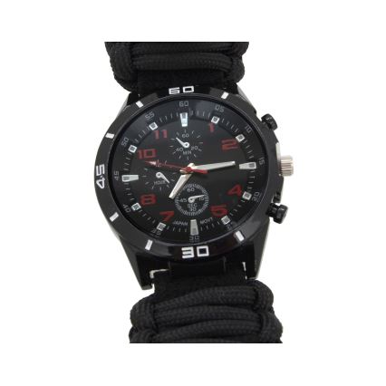 Multifunctioneel horloge met kompas en thermometer zwart