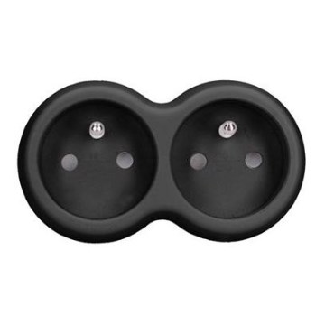 Multiprise 2 x 10 A noire