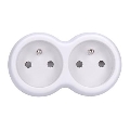 Multiprise 2x 10A, blanc-gris