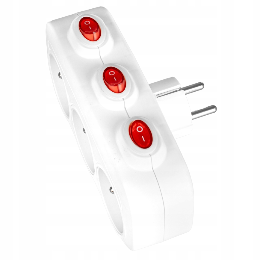 Multiprise 3 prises avec interrupteurs individuels