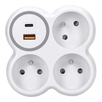 Multiprise 3x 16 A + chargeur rapide USB-A et USB-C 20 W