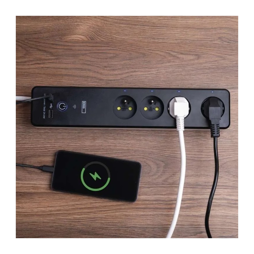 Multiprise intelligente avec interrupteur GoSmart 4 prises + 1x USB-A + 1x USB-C 2 m Wi-Fi Tuya