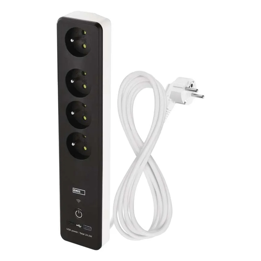 Multiprise intelligente avec interrupteur GoSmart 4 prises + 1x USB-A + 1x USB-C 2 m Wi-Fi Tuya