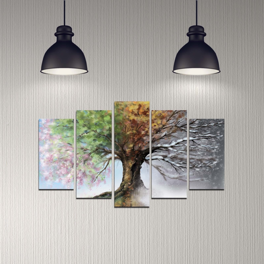 Muur foto 5 st. 110x60 cm boom