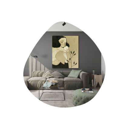 muur spiegel BESSO 60x60 cm zwart