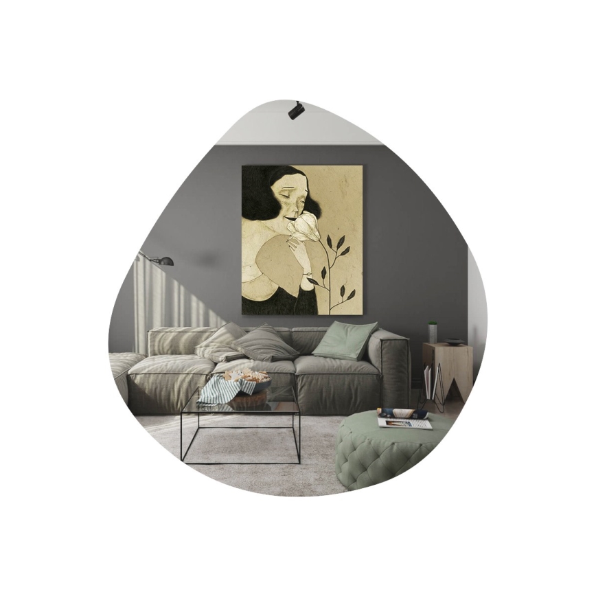 muur spiegel BESSO 60x60 cm zwart