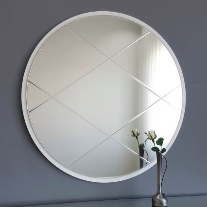 muur spiegel diameter 60 cm wit