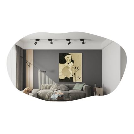 muur spiegel LOSSA 89x52 cm zwart
