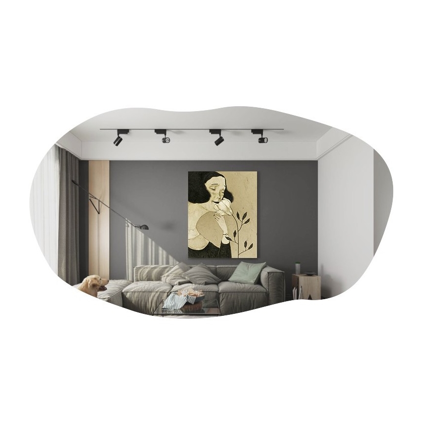 muur spiegel LOSSA 89x52 cm zwart