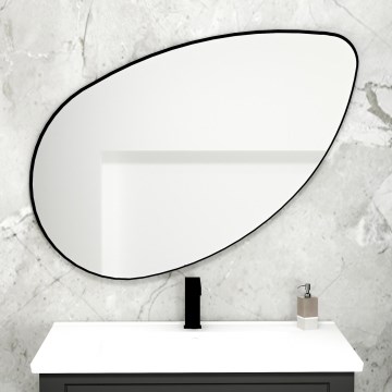muur spiegel LUCAS 101,5x59,8 cm zwart