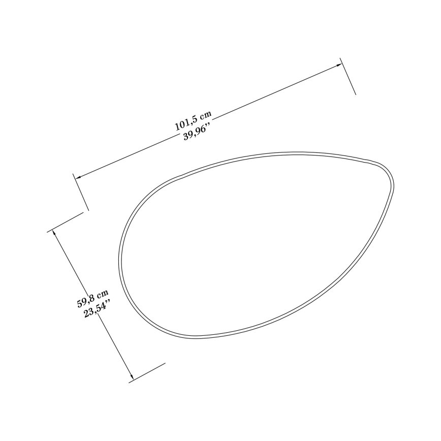 muur spiegel LUCAS 101,5x59,8 cm zwart