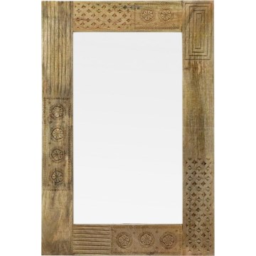 muur spiegel MANU 90x60 cm massief hout/mangoboom