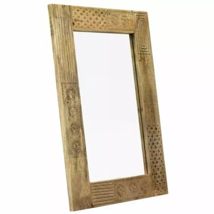 muur spiegel MANU 90x60 cm massief hout/mangoboom