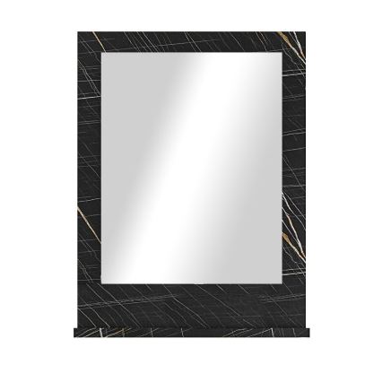 muur spiegel met een plank 60x45 cm zwart