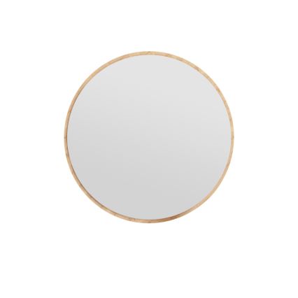 muur spiegel OZZE diameter 60 cm bruin