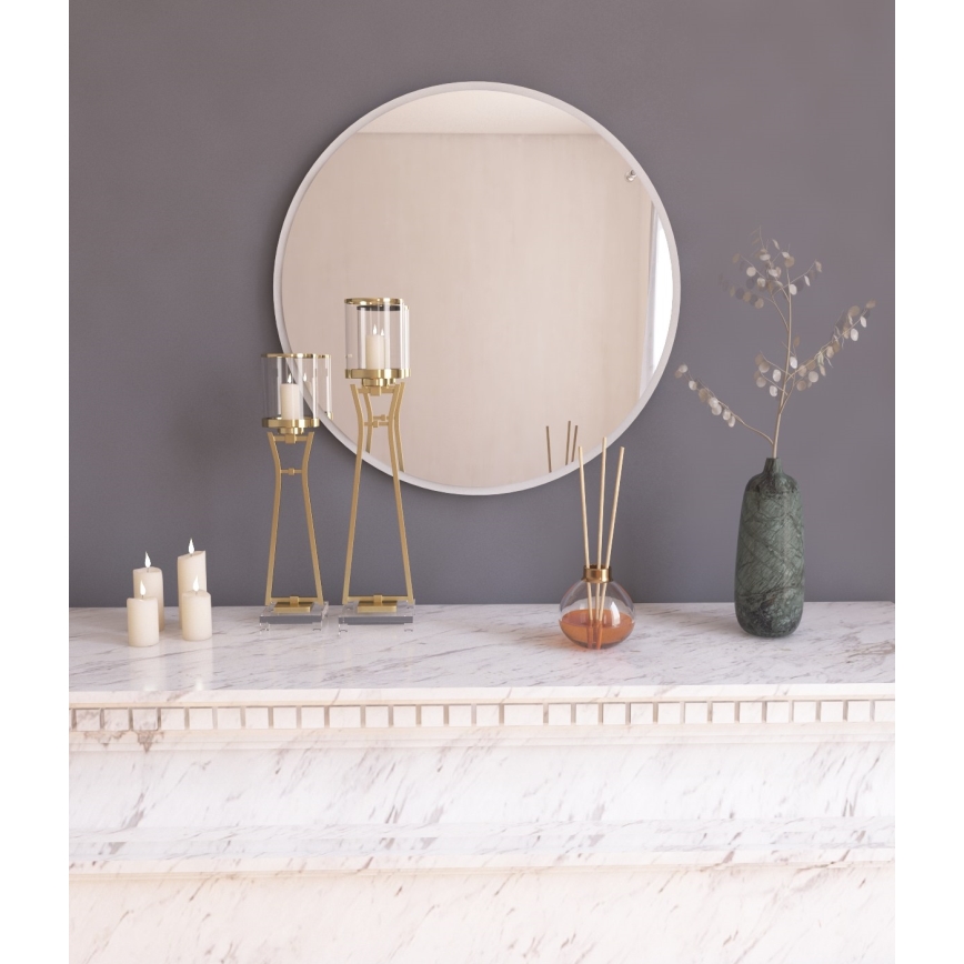 muur spiegel OZZE diameter 60 cm wit
