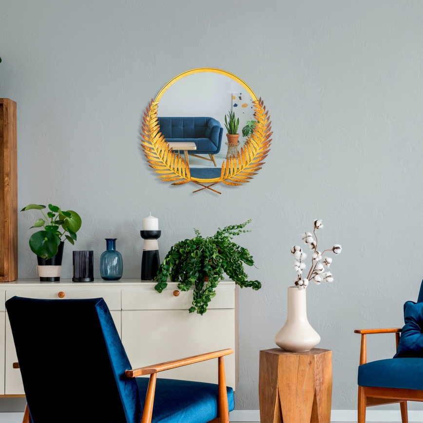 muur spiegel PALM 59x57 cm goud