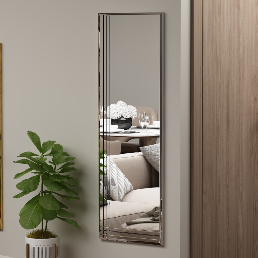 muur spiegel TRIO 120x40 cm glanzend chroom