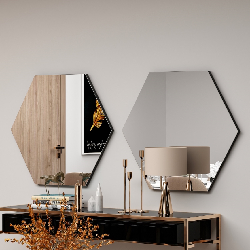 muur spiegel ZEO 60x70 cm zwart