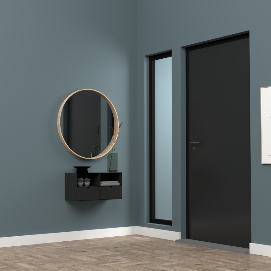 Nachtkastje BEKIM met mogelijkheid tot wandmontage, zwart