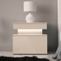 Nachtkastje met LED-verlichting GLOSSA 55x51 cm beige
