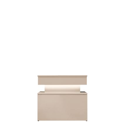 Nachtkastje met LED-verlichting GLOSSA 55x51 cm beige