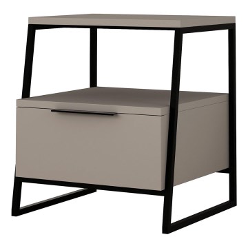 Nachtkastje ORI zwart/taupe