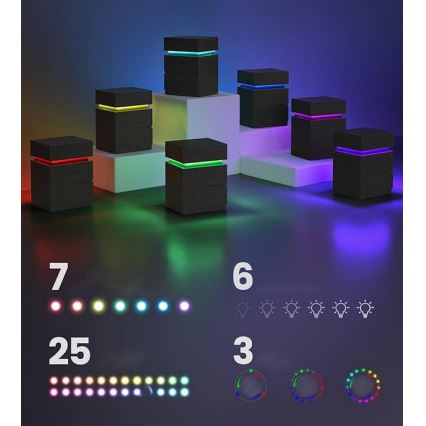 Nachtkastje SMARTIE met sfeerverlichting, zwart